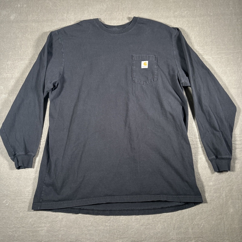 Carhartt Original Fit Long Sleeve Shirt Front Pocket Men's Size 3XL Tall Black